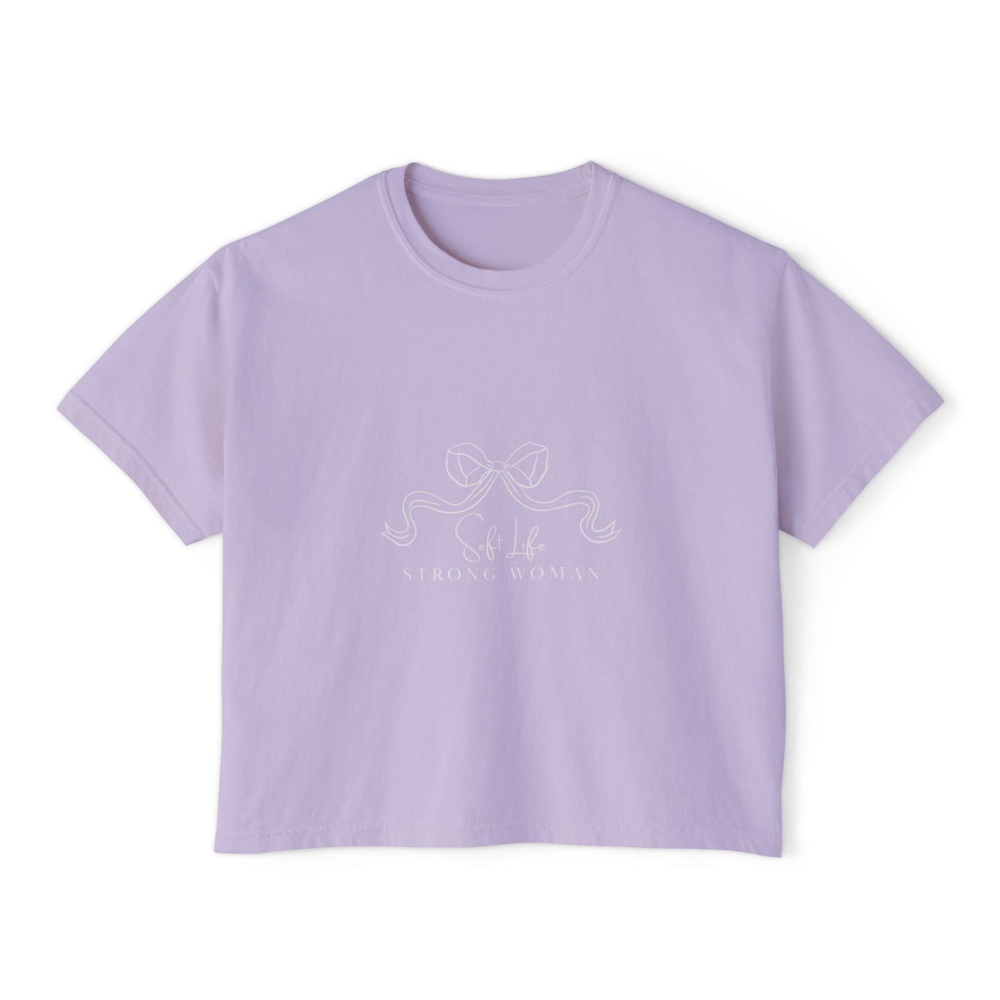 Women's Boxy Tee - Soft Life Bow Tee